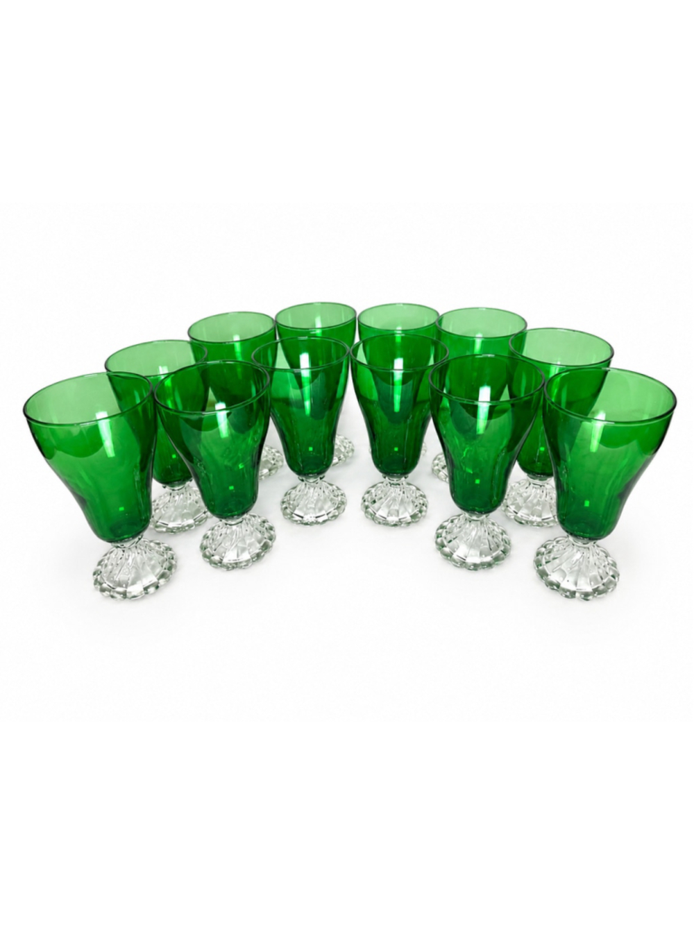Mid-Century Anchor Hocking Forest Green Burple Goblets & Roly-Poly Pitcher | MCM - Picture 4 of 5